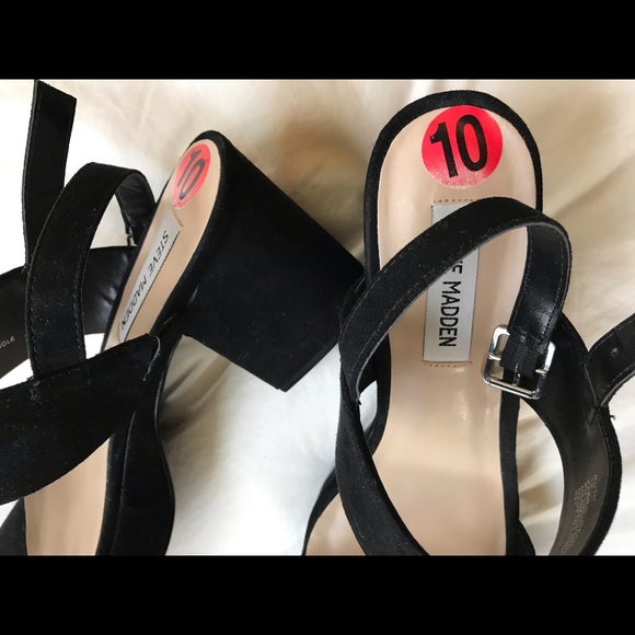 Steve Madden sandal heels, black, size 10 - Picture 4 of 6